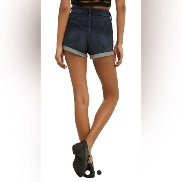 Blackheart Indigo V stitch button fly denim shorts sz 3 - Picture 5 of 10